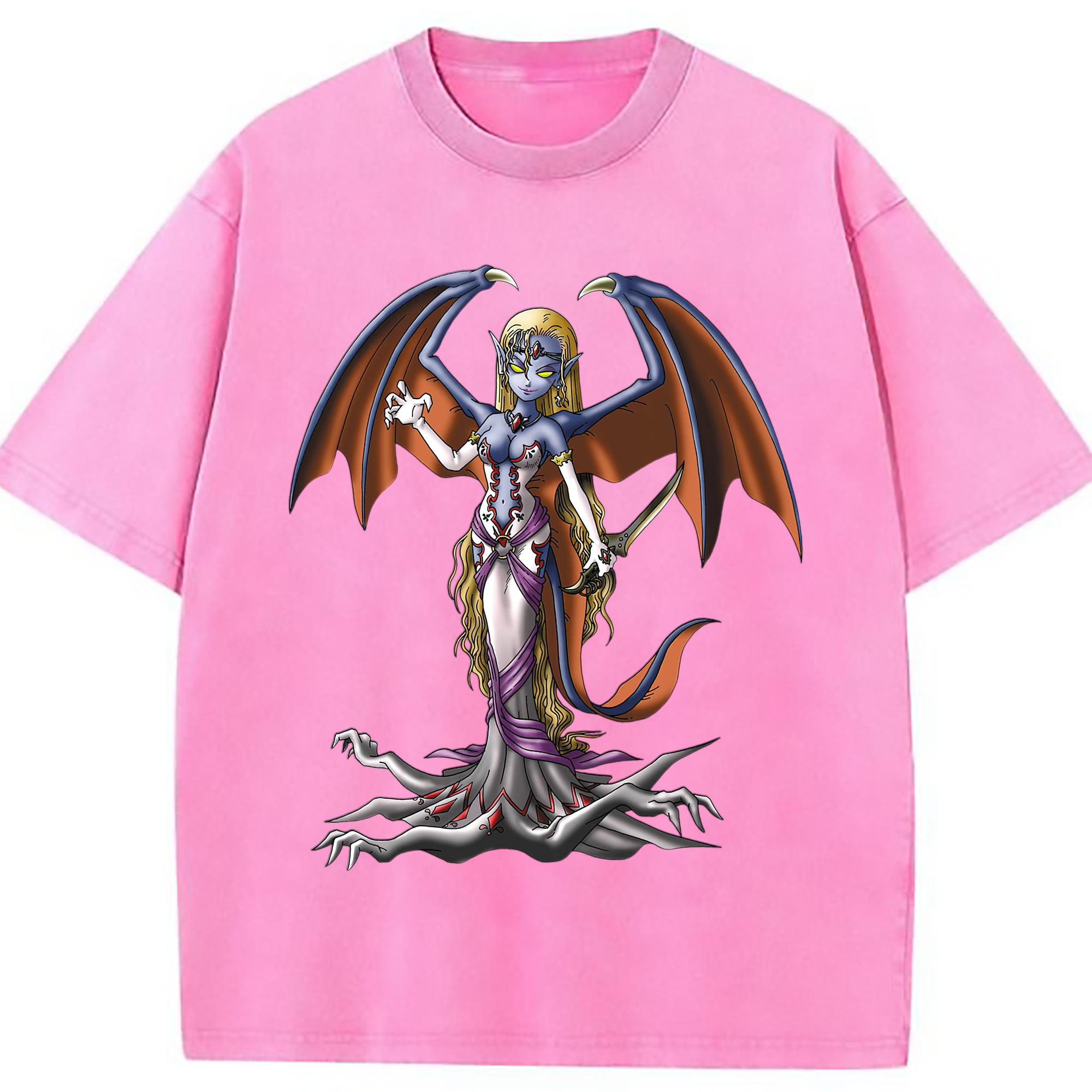 （画像用） ドラゴンクエスト Doragon Kuesuto Dragon Quest 綿100% ヴィンテージ風 半袖Tシャツ（フロントプリント）